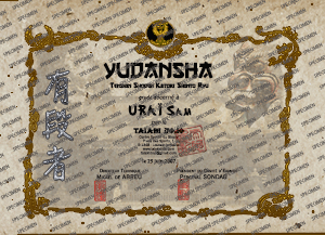 Exemple de dipl&ocirc;me "Yudansha".